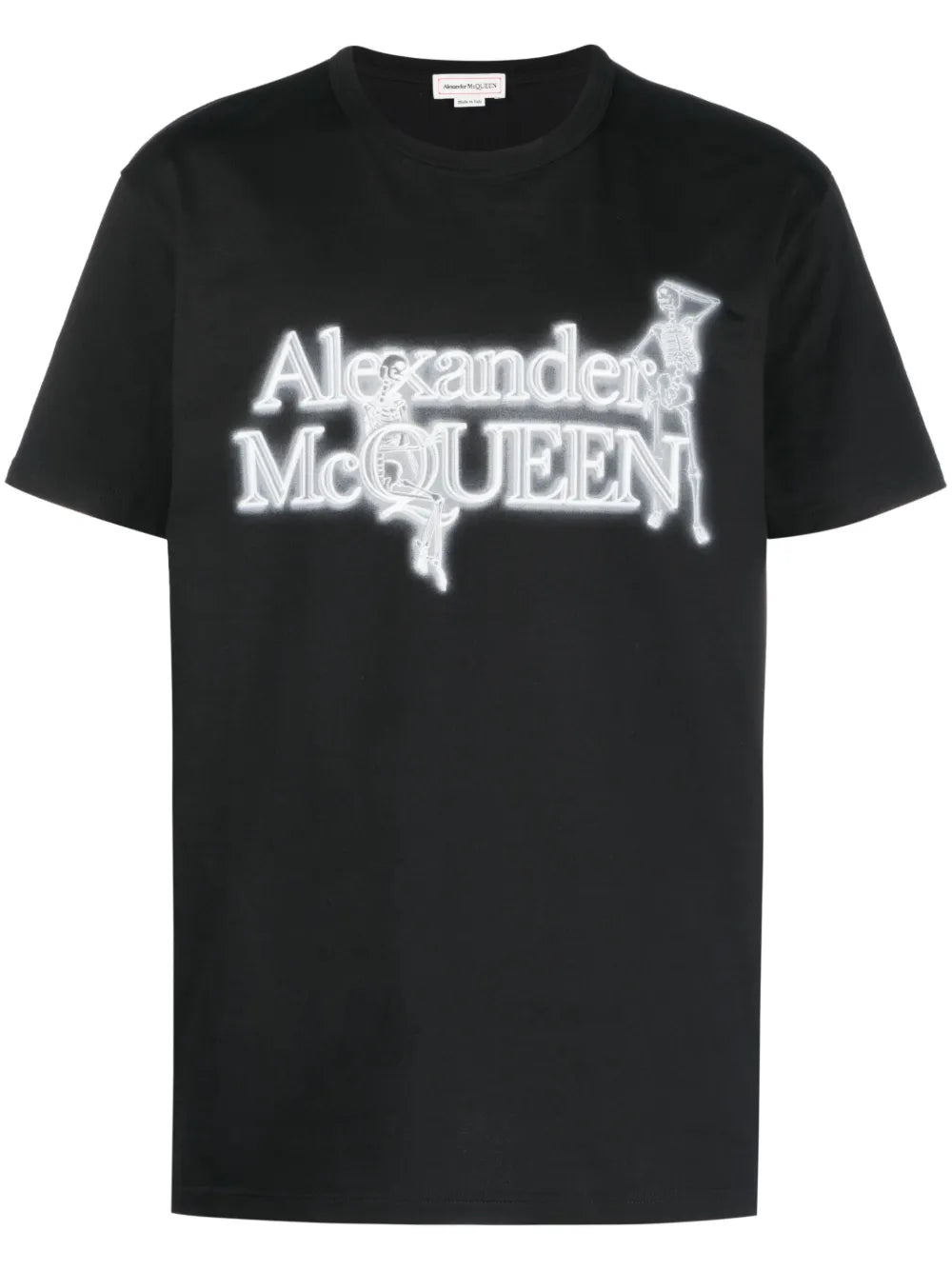 Alexander McQueen Camiseta de algodão com estampa de logotipo