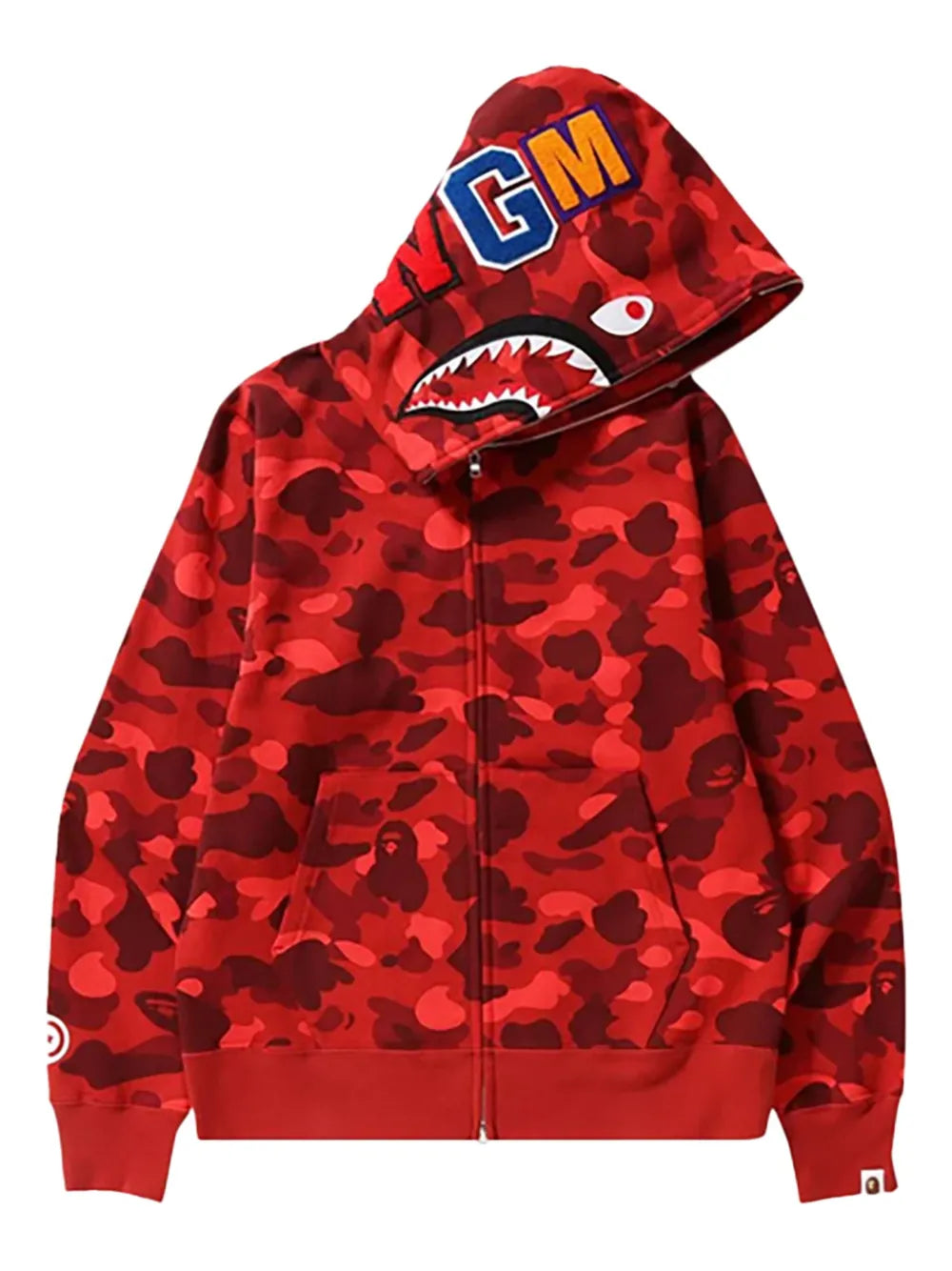 A BATHING APE® Moletom com zíper Camo Shark