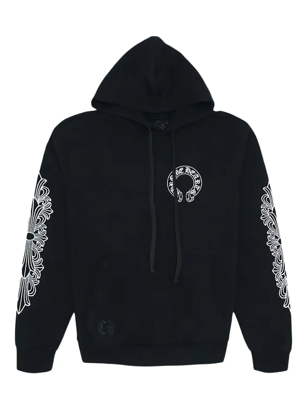 Chrome Hearts Moletom de manga comprida com estampa floral de corações e ferraduras